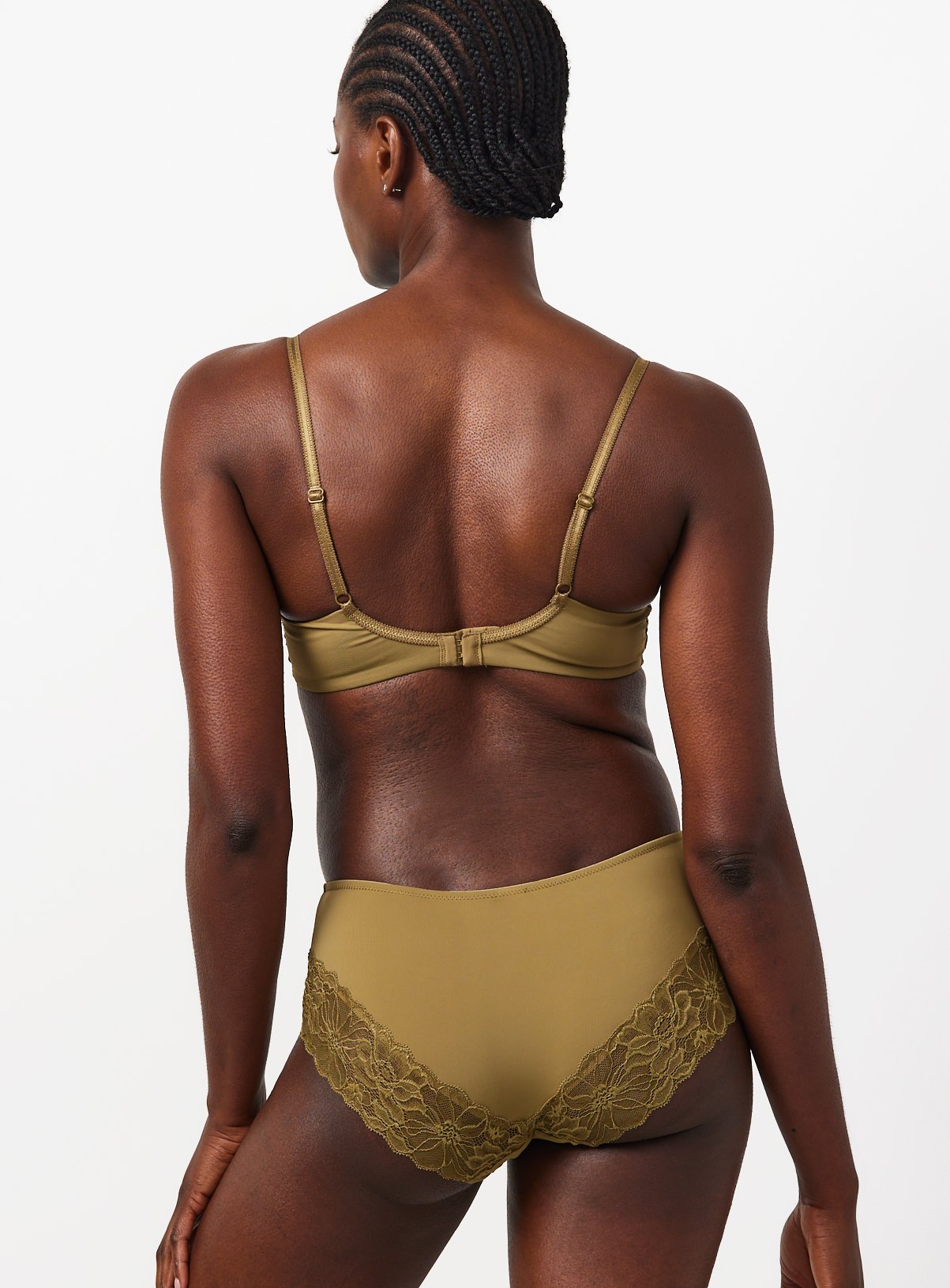 Olive Green Fleur Lace Midi Briefs 14 - Image 4 thumbnail