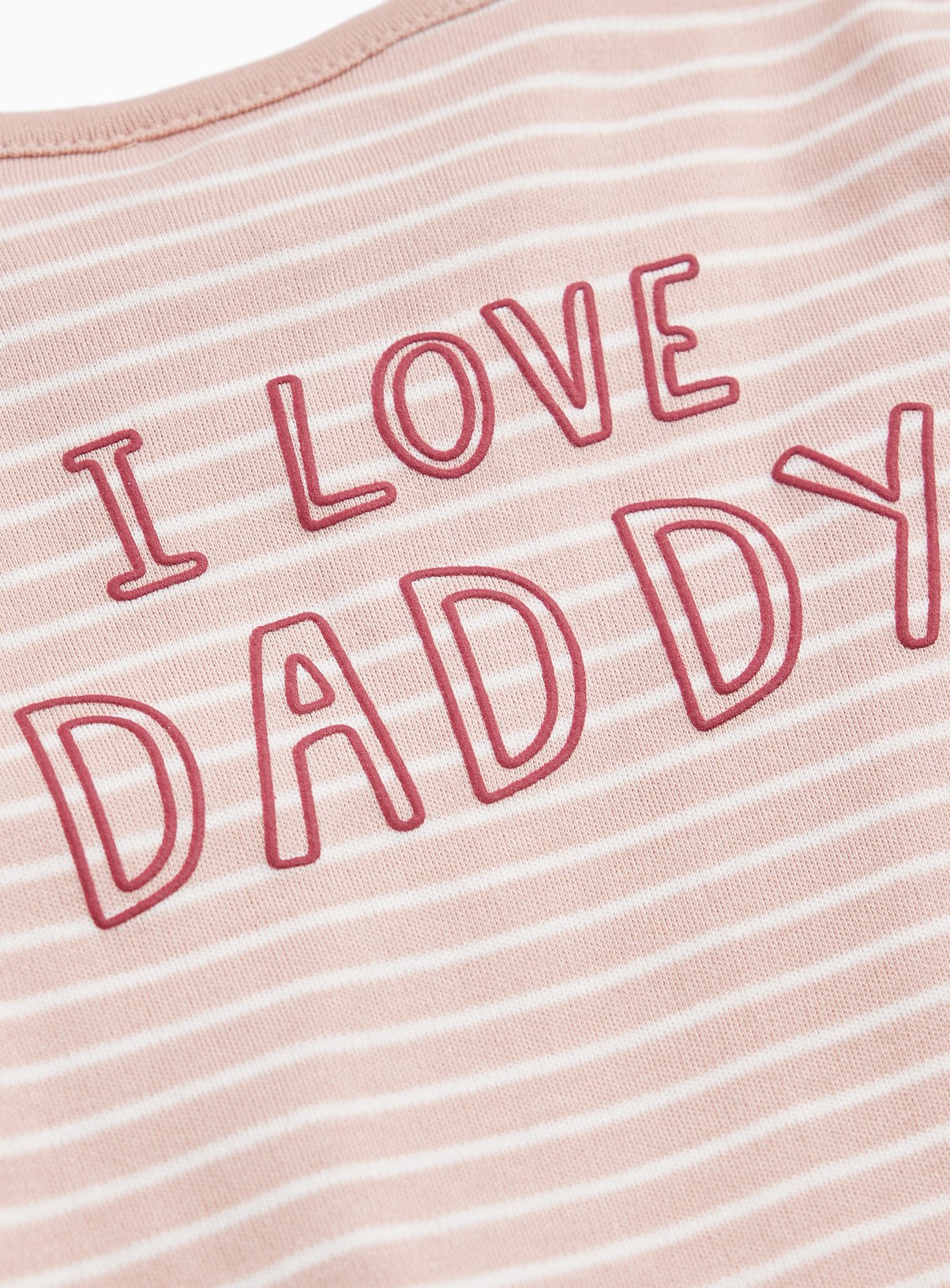 Pink Stripe I Love Daddy Print Sleepsuit Newborn - Image 3 thumbnail