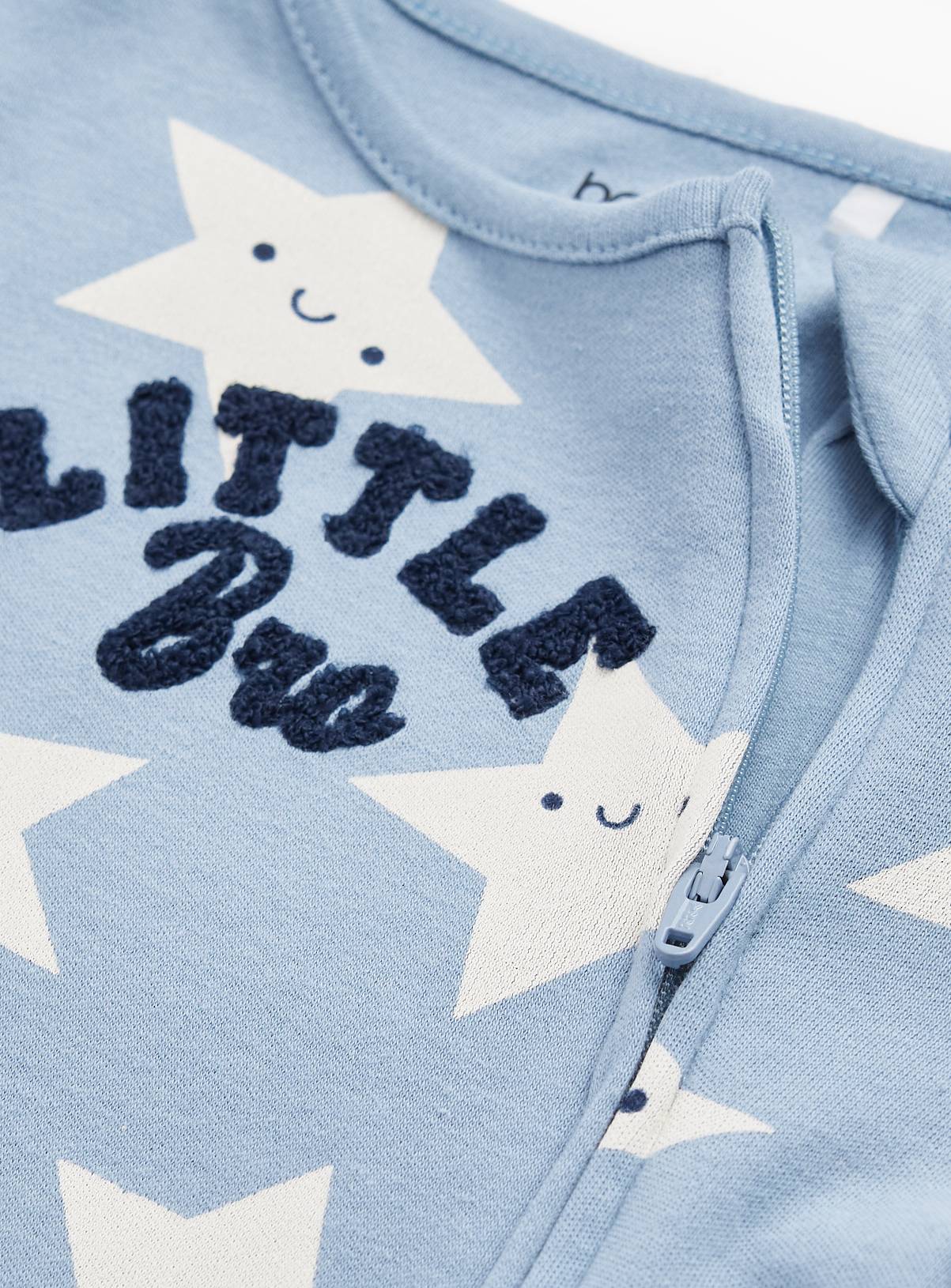 Blue Star Little Bro Print Sleepsuit 18-24 months - Image 2