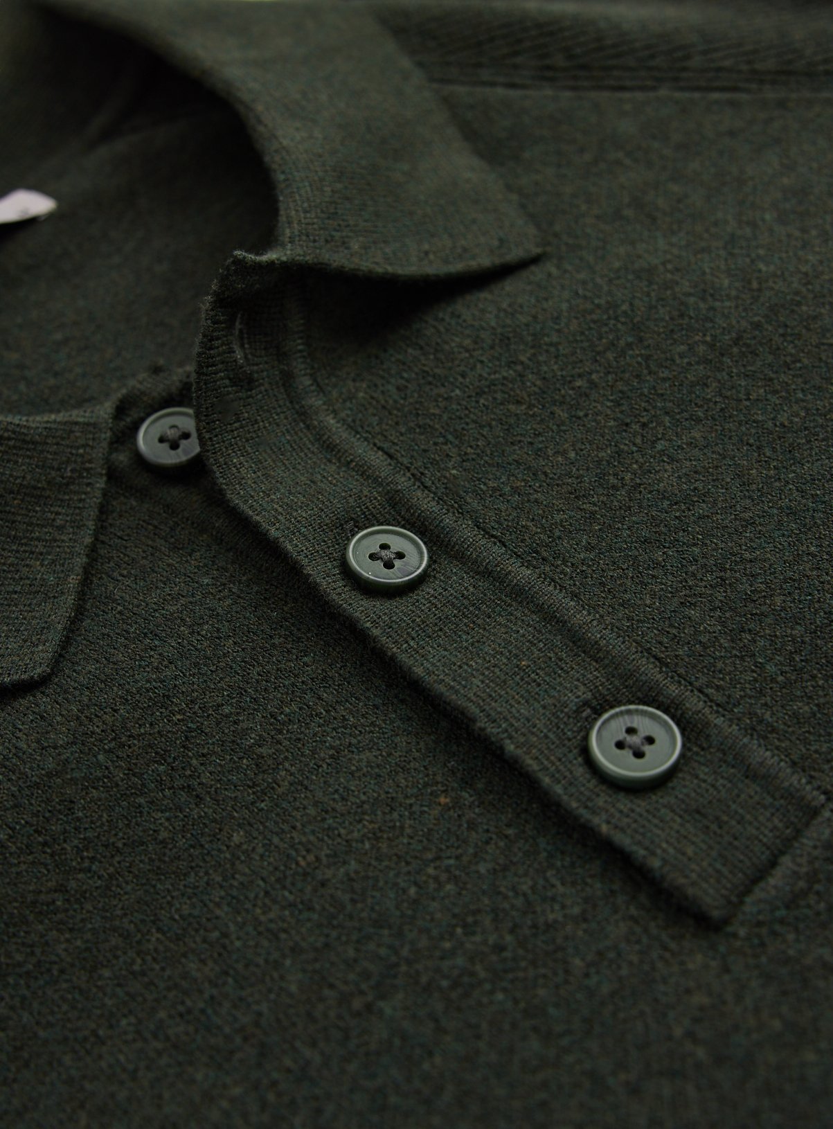 Khaki Long Sleeve Ribbed Polo Shirt XXXXL - Image 4 thumbnail