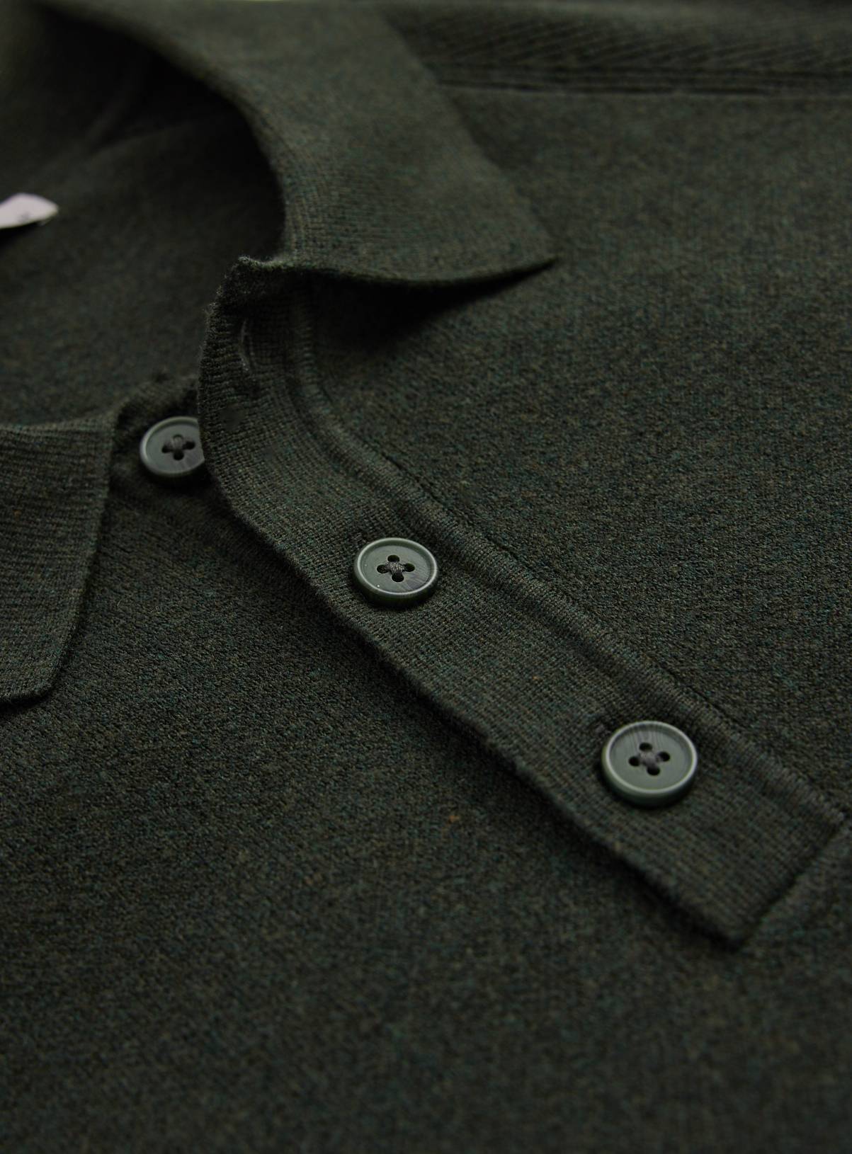 Khaki Long Sleeve Ribbed Polo Shirt XXXXL - Image 4