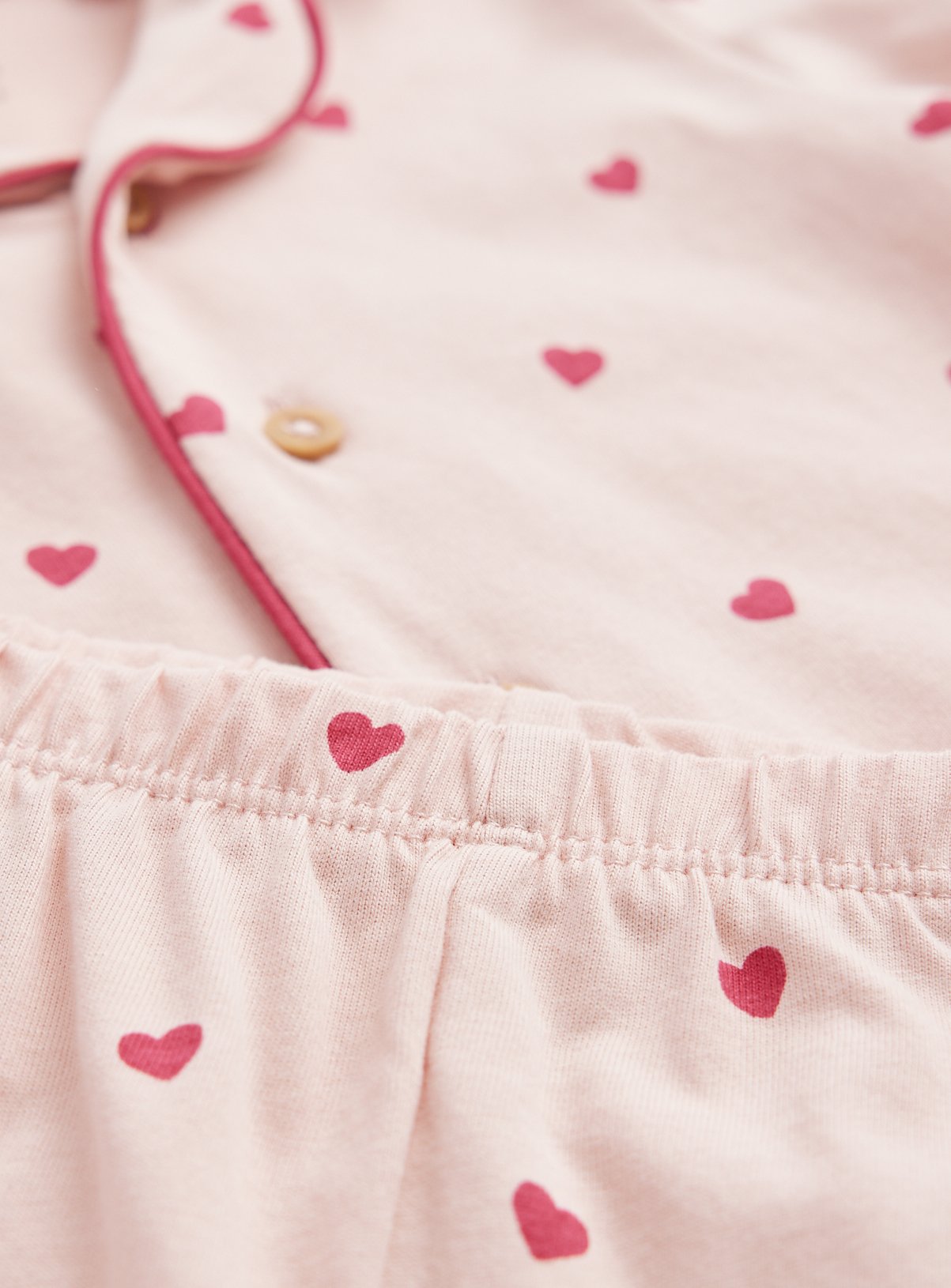 Pink Heart Print Traditional Pyjamas 9-12 months - Image 2 thumbnail