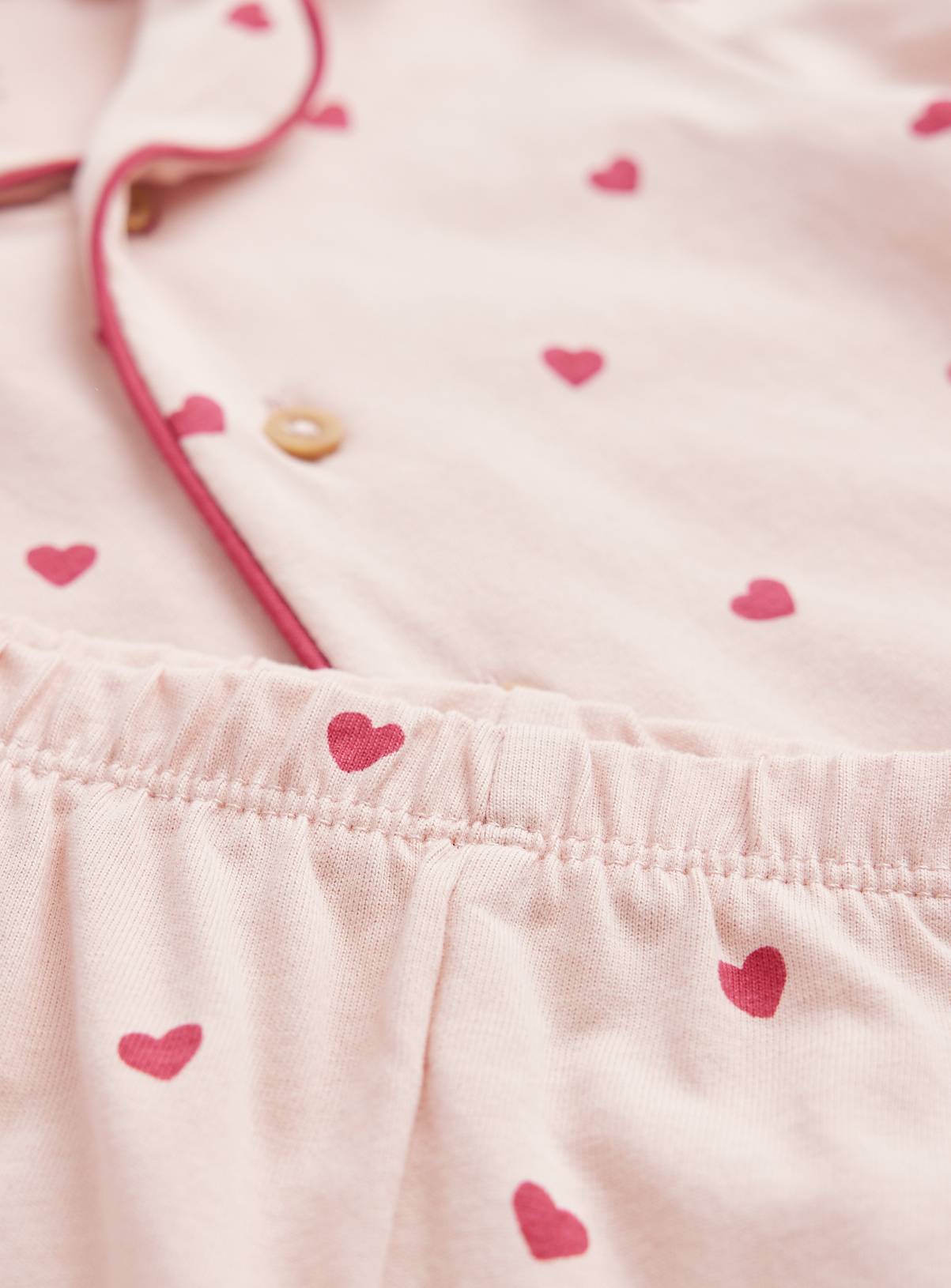 Pink Heart Print Traditional Pyjamas 9-12 months - Image 2