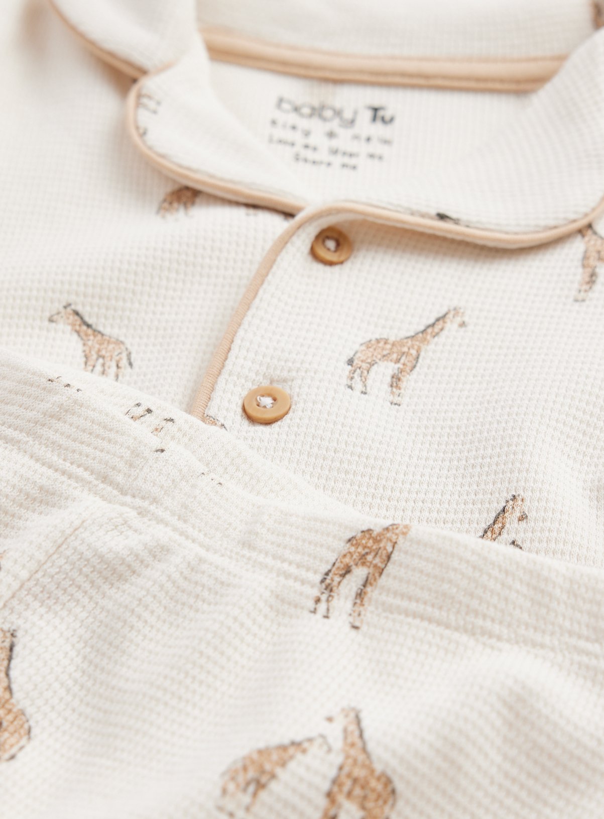 Cream Giraffe Print Traditional Pyjamas 2-3 years - Image 2 thumbnail