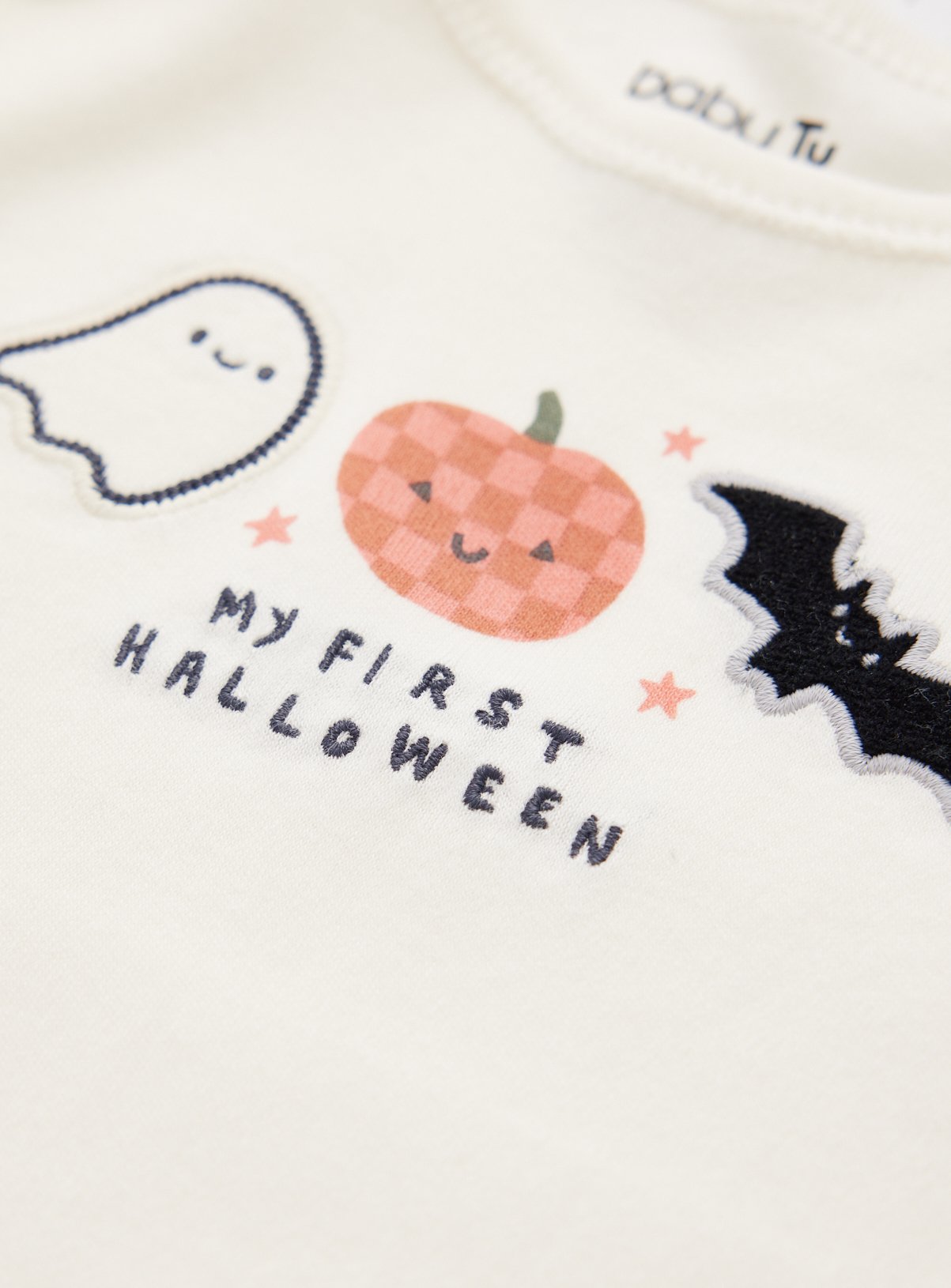 Cream My First Halloween Slogan Bodysuit Up to 1 mth - Image 3 thumbnail