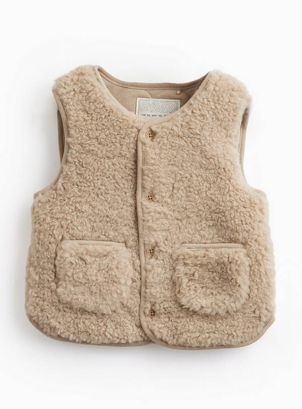 Beige Borg Gilet 6-9 months