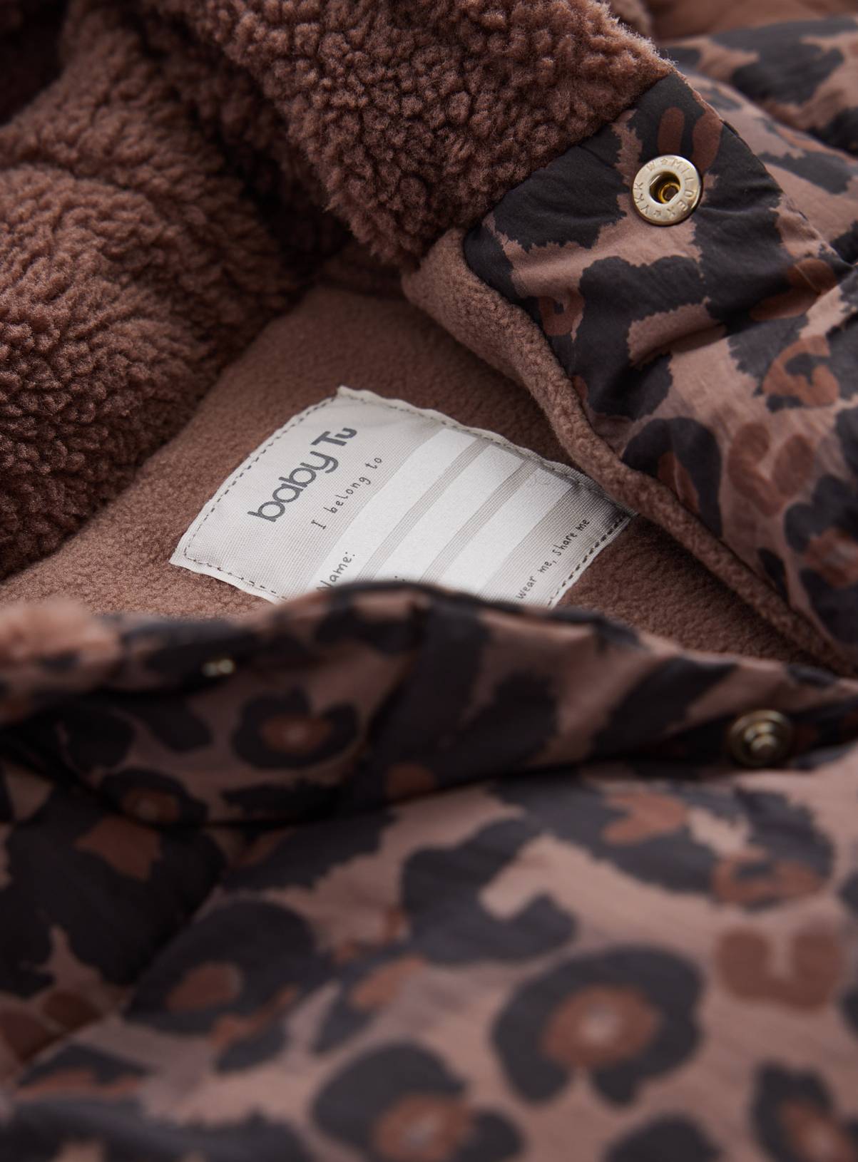 Leopard Print Hooded Puffer Coat 6-9 months - Image 2
