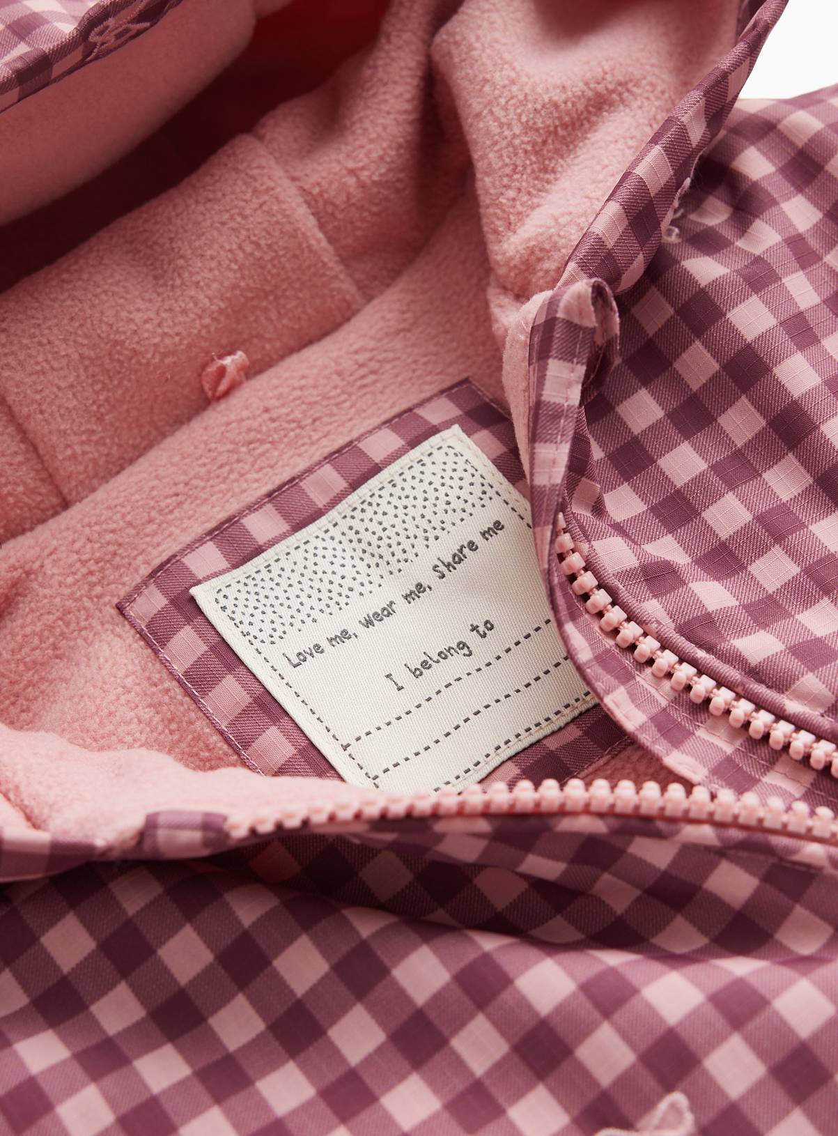 Pink Check Bow Puddlesuit 3-6 months - Image 2