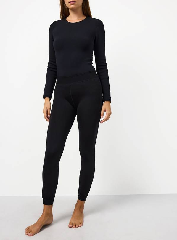 Black Thermal Faux Fur Lined Leggings XS