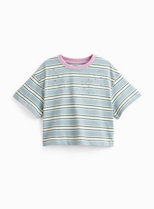 Green Stripe Jewel Boxy T-Shirt  8 years