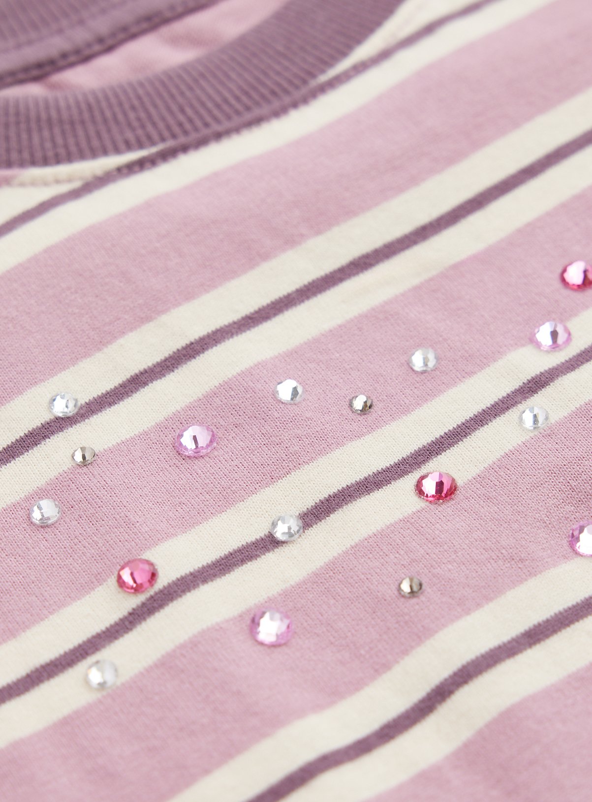 Pink Stripe Jewel Boxy T-Shirt  8 years - Image 2 thumbnail