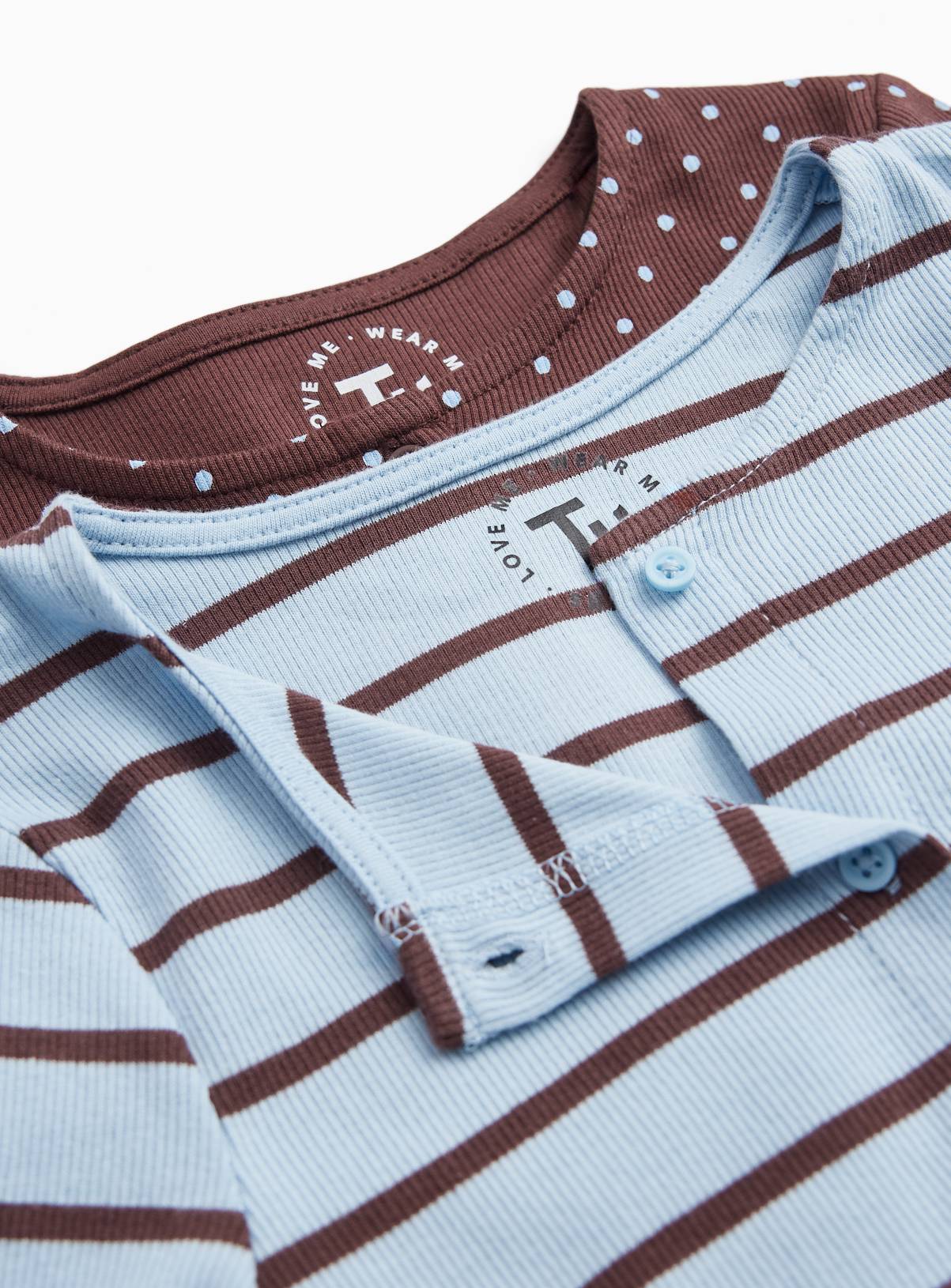 Polka Dot & Stripe Button-Through Tops 2 Pack  14 years - Image 2