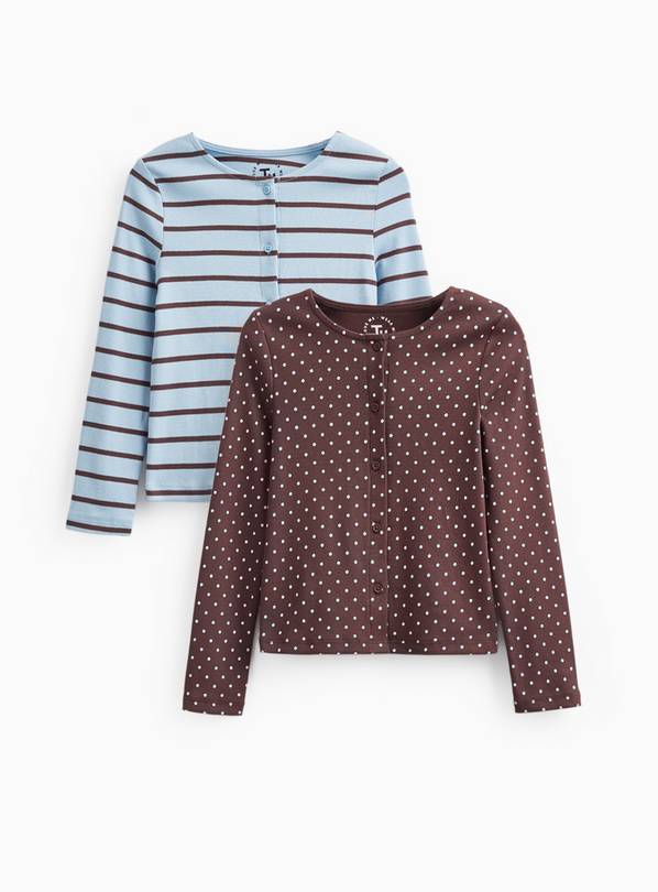 Polka Dot & Stripe Button-Through Tops 2 Pack  14 years