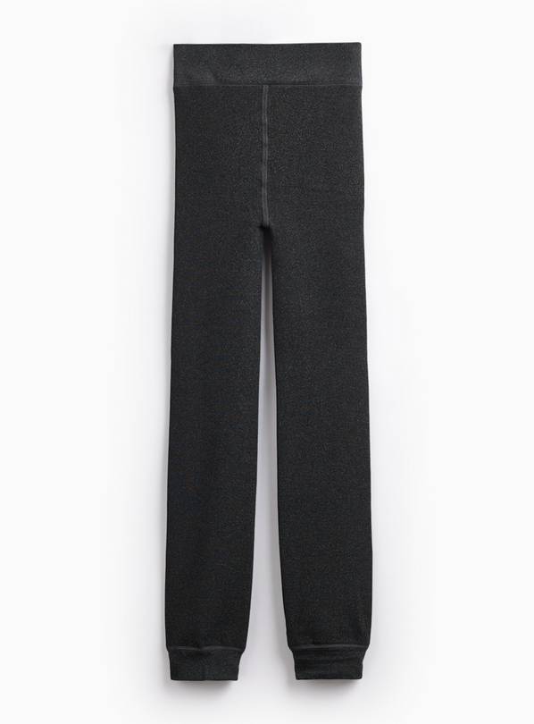 Grey Jacquard Thermal Faux Fur Lined Leggings XS