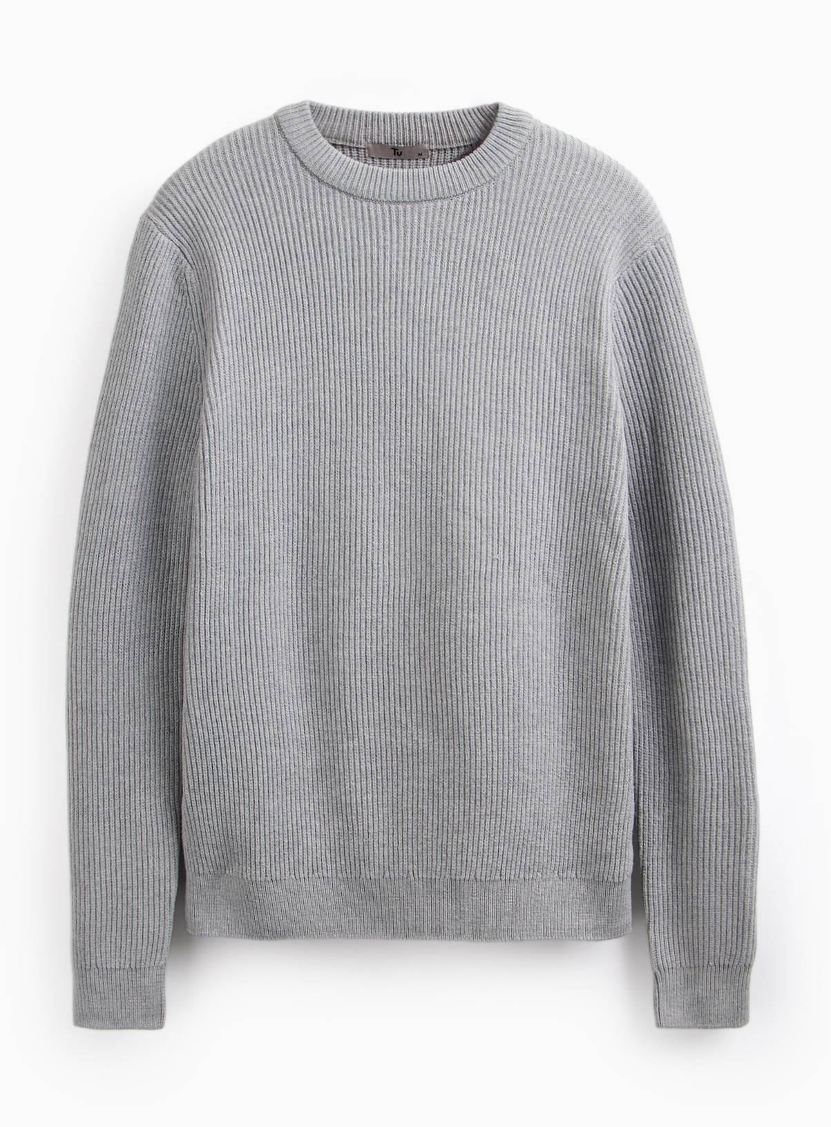 Grey Knit Crew Neck Jumper XXXL - Image 3