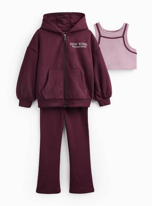 Burgundy Sunday Running Club 3-Piece Sweatsuit 7 years