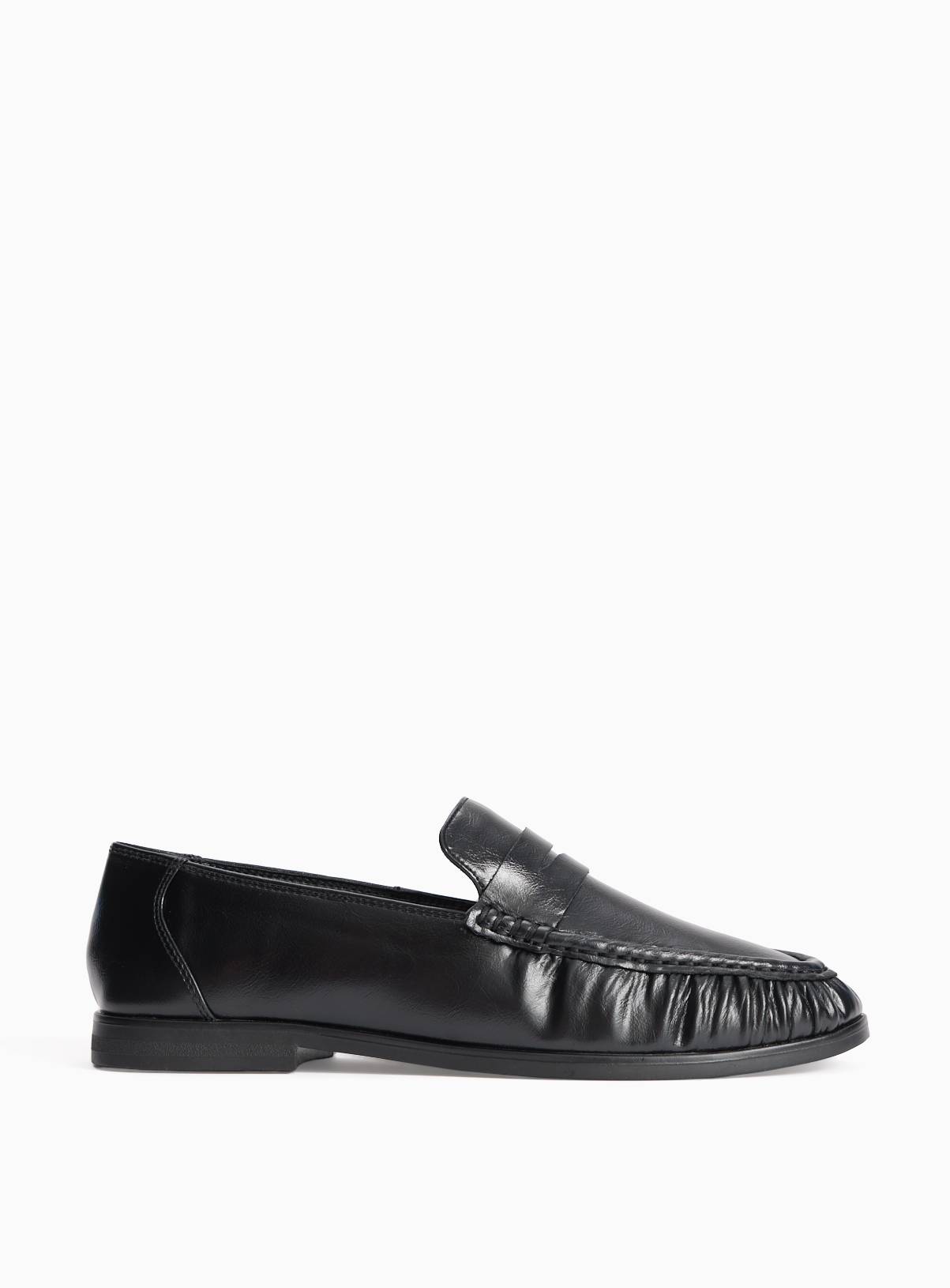 Black Faux Leather Penny Loafers 7 - Image 2