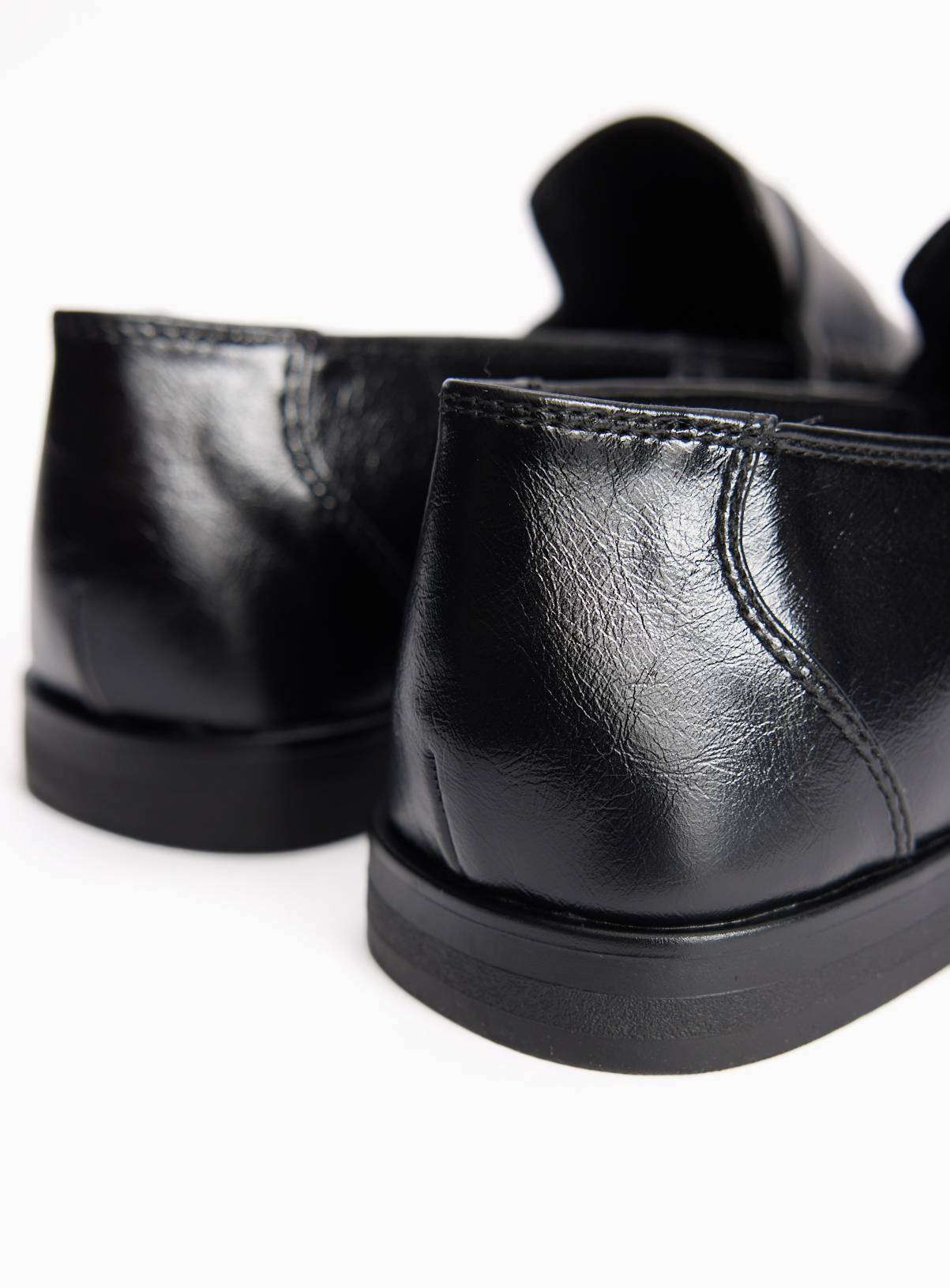 Black Faux Leather Penny Loafers 7 - Image 4