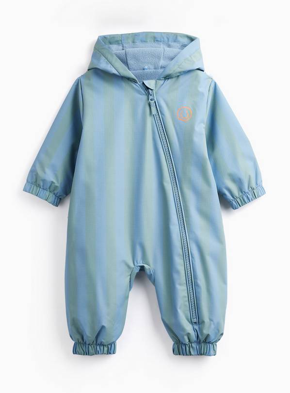 Blue & Green Stripe Puddlesuit 6-9 months