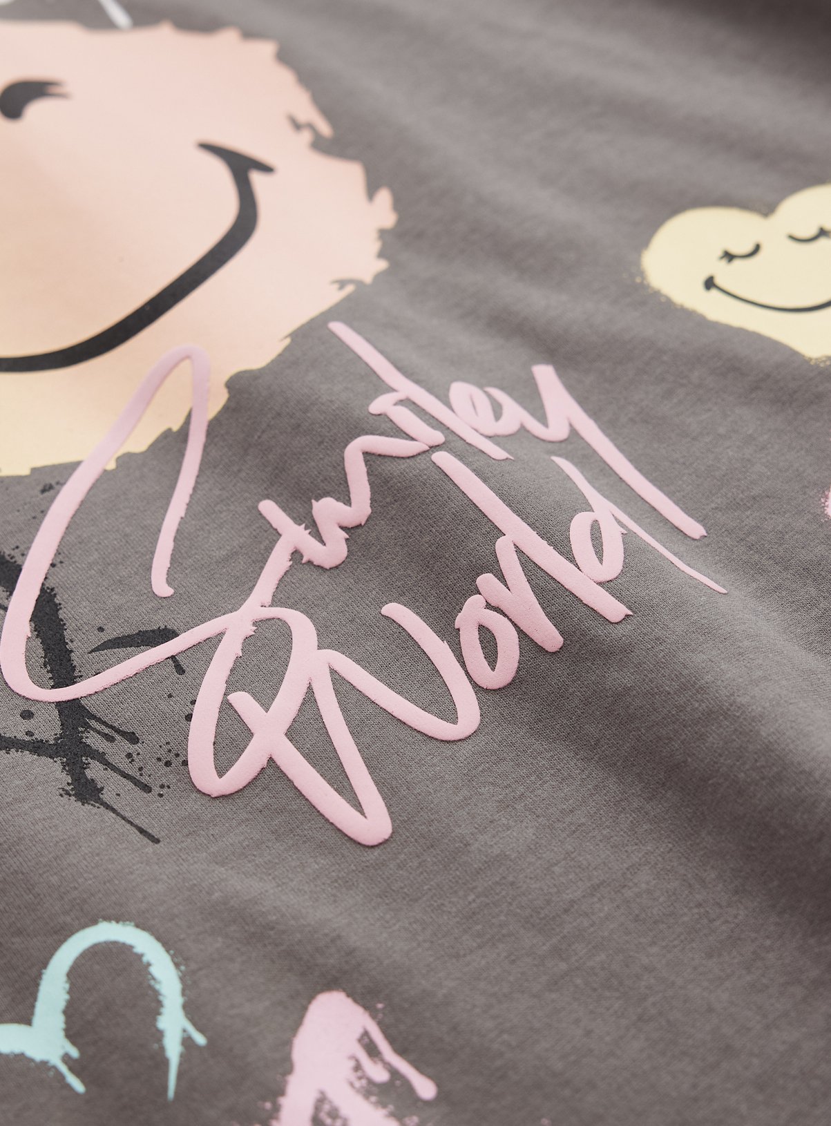 SmileyWorld Charcoal Short Sleeve T-Shirt 11 years - Image 2 thumbnail