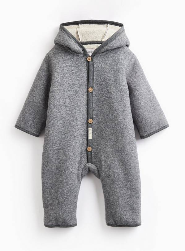 Grey Textured Pramsuit 9-12 months