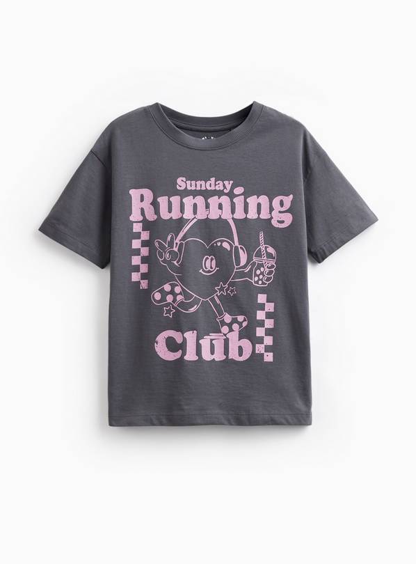 Charcoal Running Club Graphic Print T-Shirt 6 years