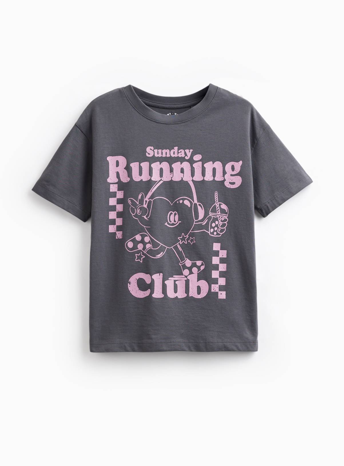 Charcoal Running Club Graphic Print T-Shirt 13 years - Image 1