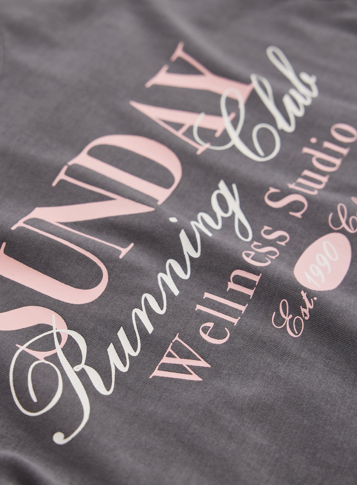 Charcoal Sunday Running Club Graphic Print T-Shirt 12 years - Image 2 thumbnail