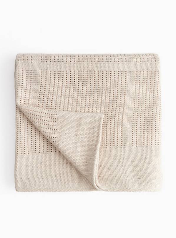 Cream Cellular Baby Blanket One Size