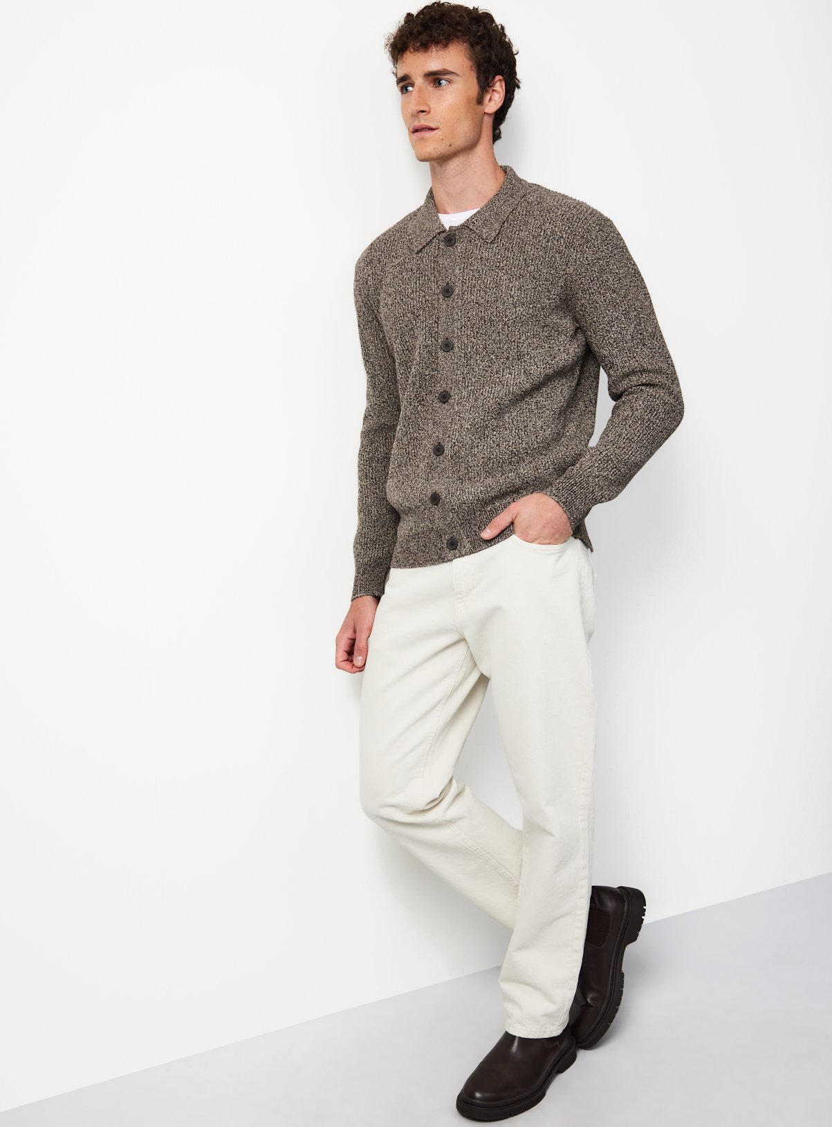 Brown Button Through Knit Cardigan  XXXL - Image 2 thumbnail