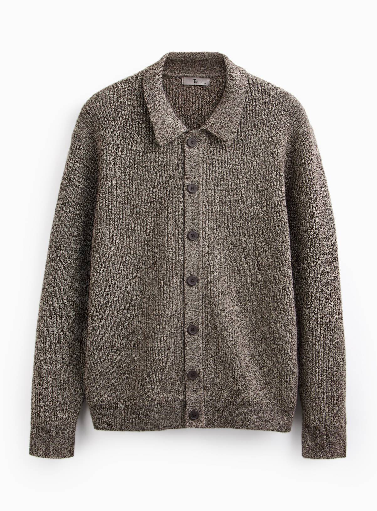 Brown Button Through Knit Cardigan  XXXL - Image 3