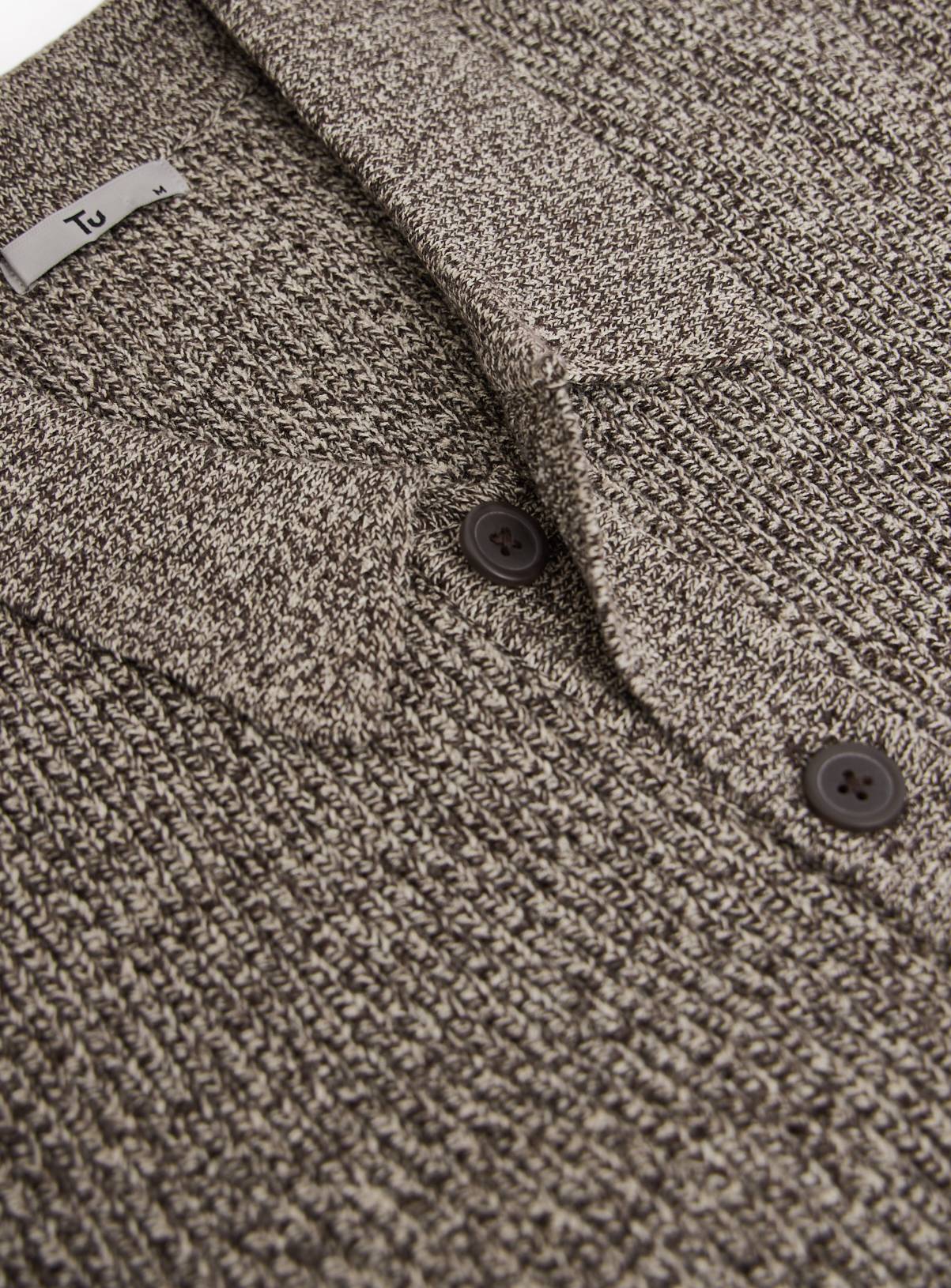 Brown Button Through Knit Cardigan  XXXL - Image 4