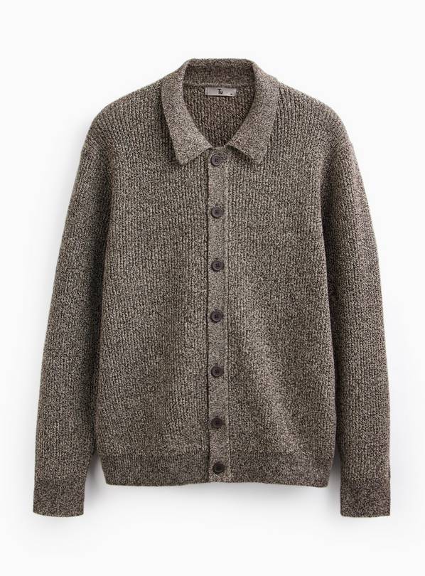 Brown Button Through Knit Cardigan  L