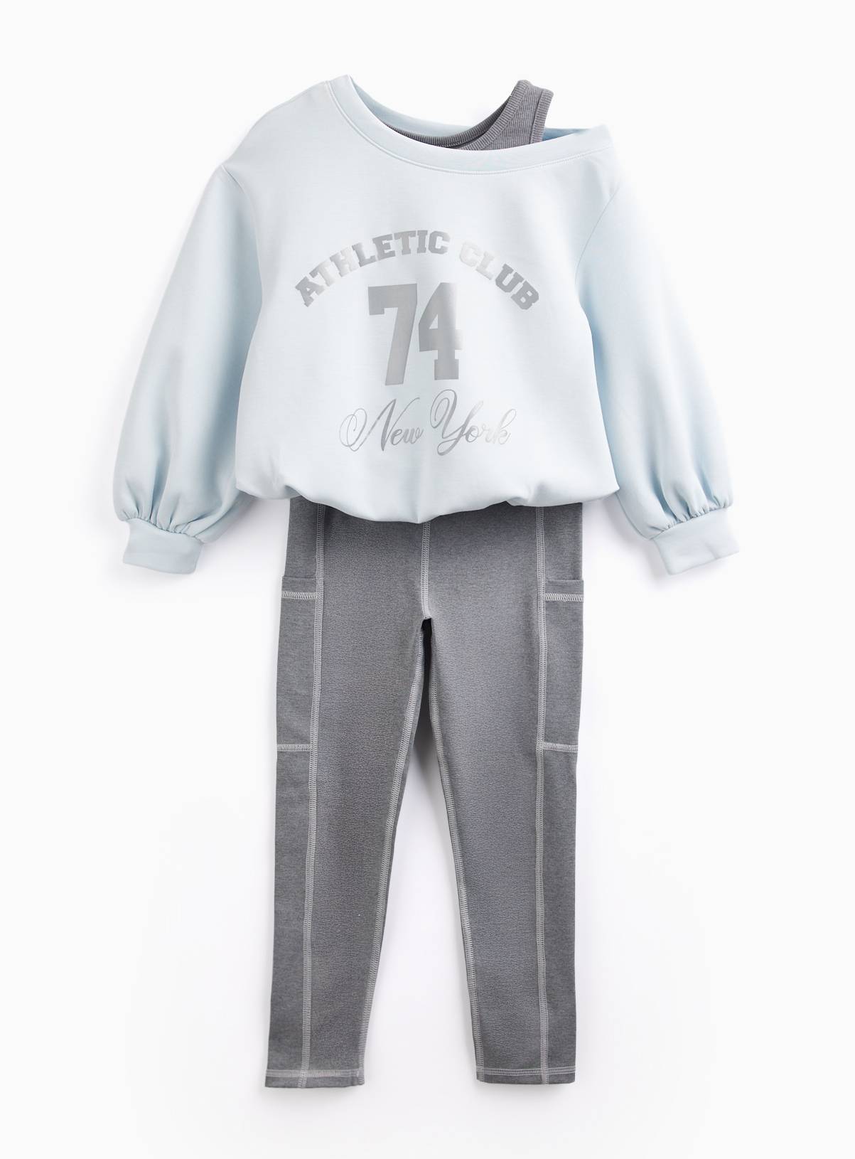 Blue Varsity Graphic Sweatshirt & Leggings Set 8 years - Image 1