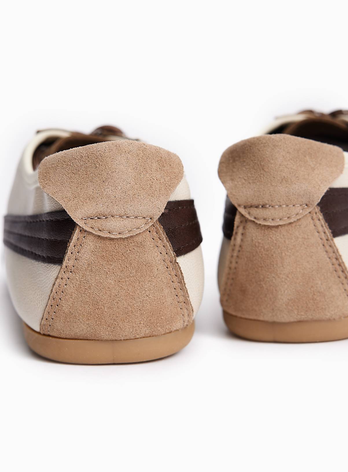 Neutral Faux Leather Low Profile Trainers 6 - Image 4