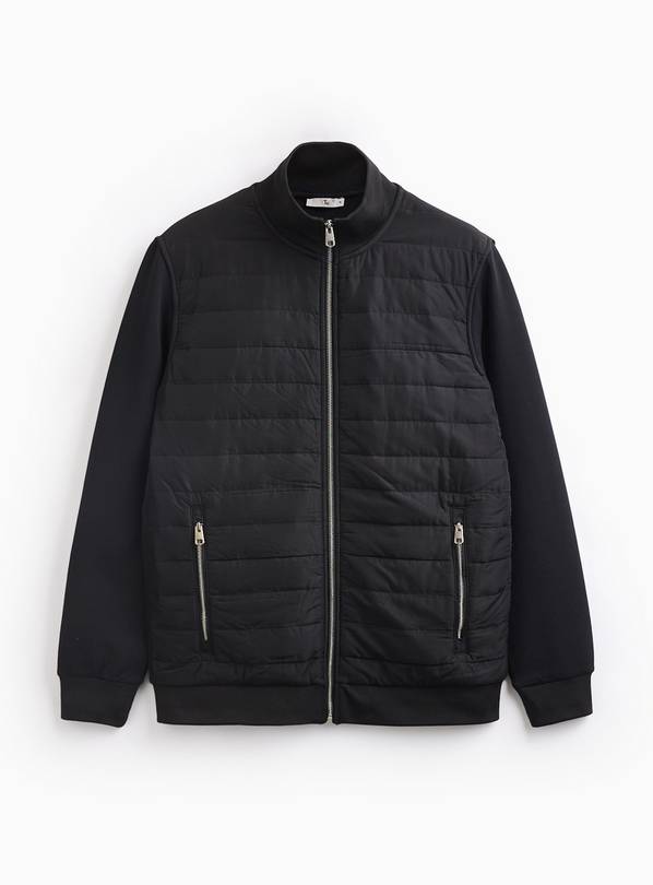Black Hybrid Quilted Zip-Through Jacket XL