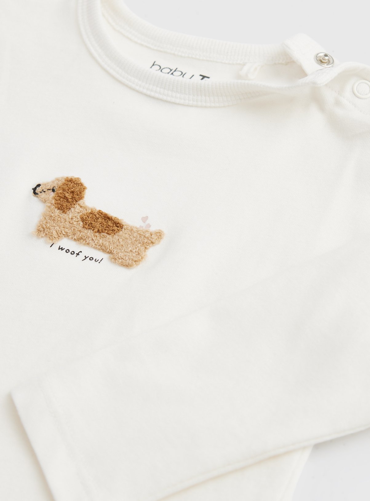 Cream Dog Graphic Long Sleeve T-Shirt 6-9 months - Image 2 thumbnail