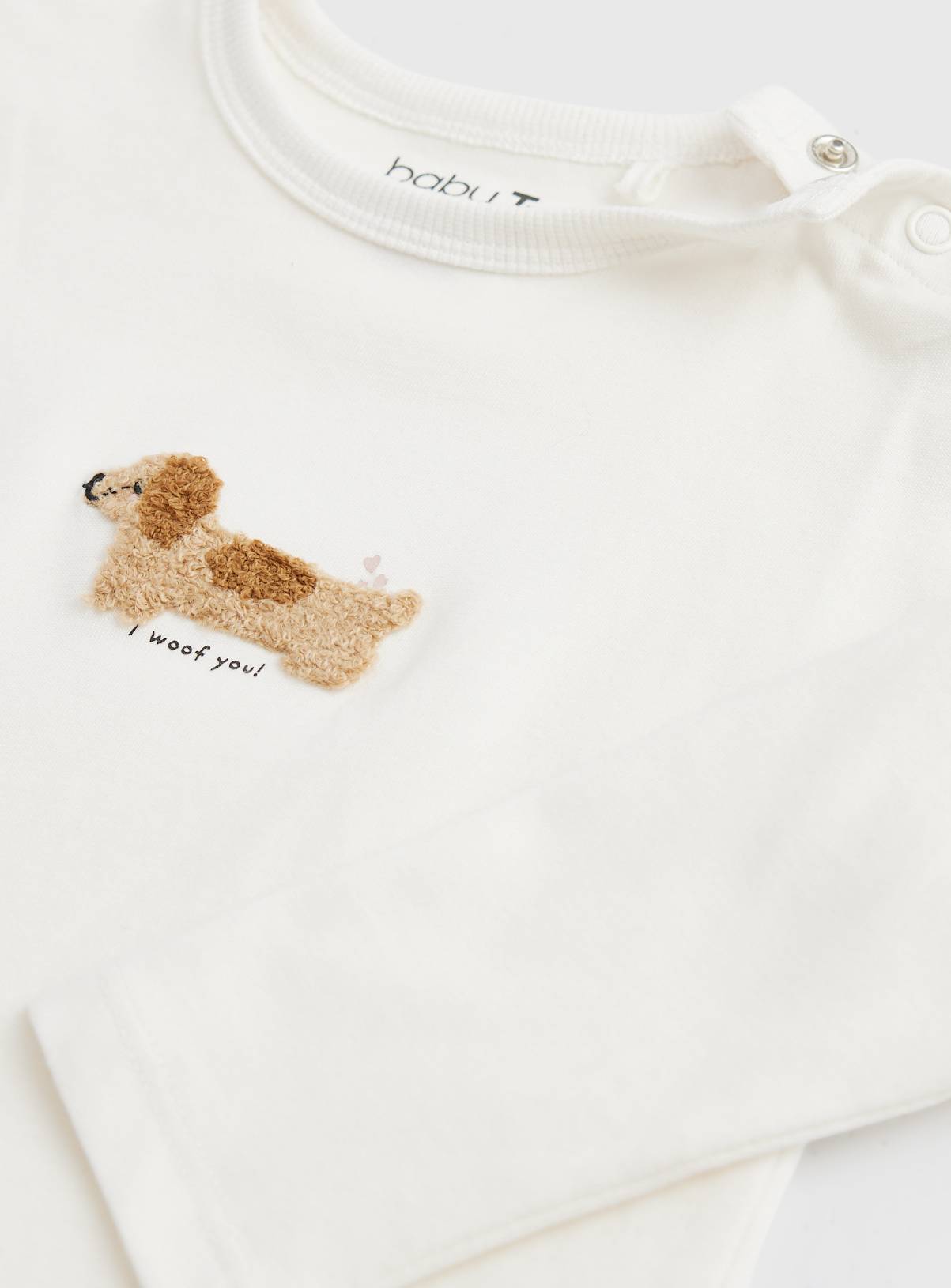 Cream Dog Graphic Long Sleeve T-Shirt 6-9 months - Image 2