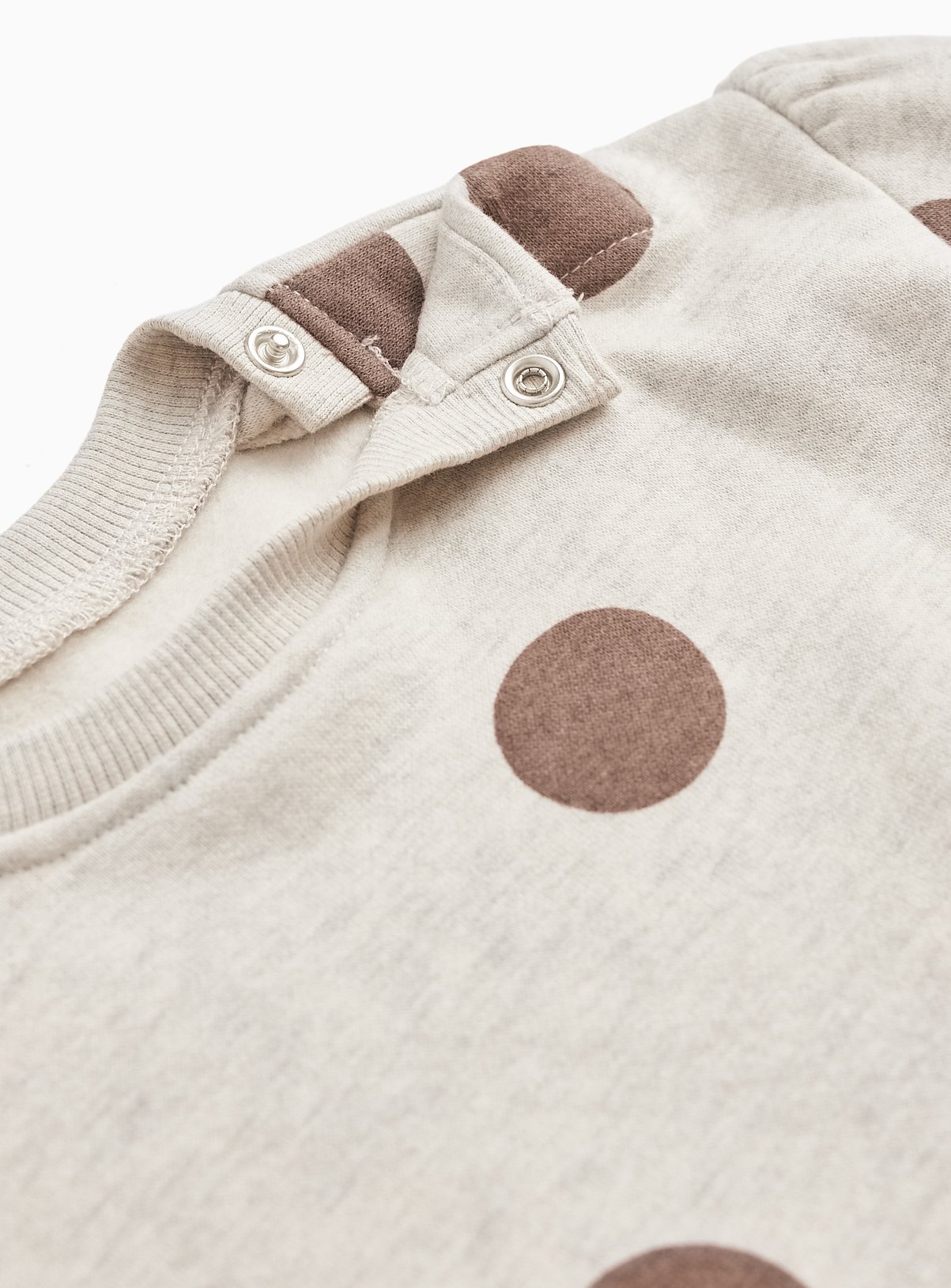Cream Polka Dot Print Sweatshirt Dress & Tights Set 18-24 months - Image 2 thumbnail