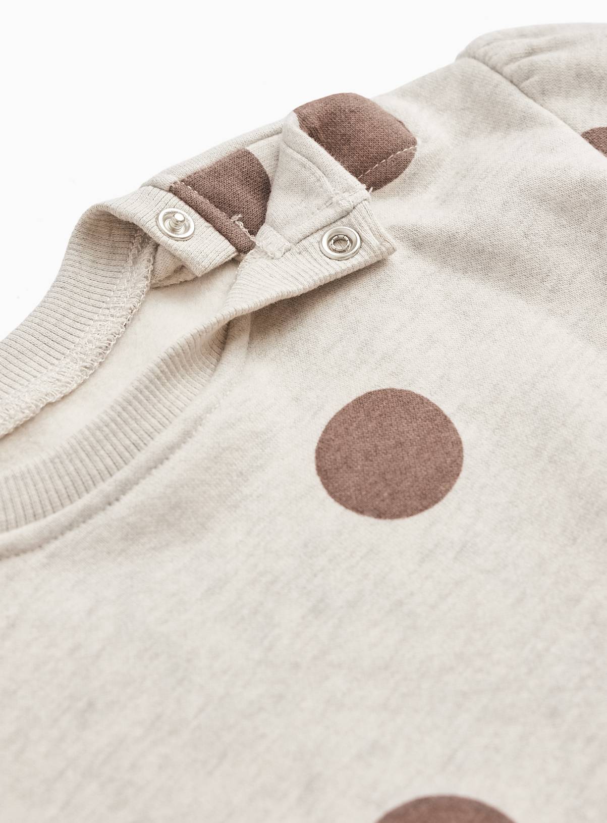 Cream Polka Dot Print Sweatshirt Dress & Tights Set 18-24 months - Image 2