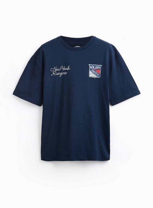 Buy Navy New York Rangers Graphic Relaxed Fit T-Shirt XXL | Gifts