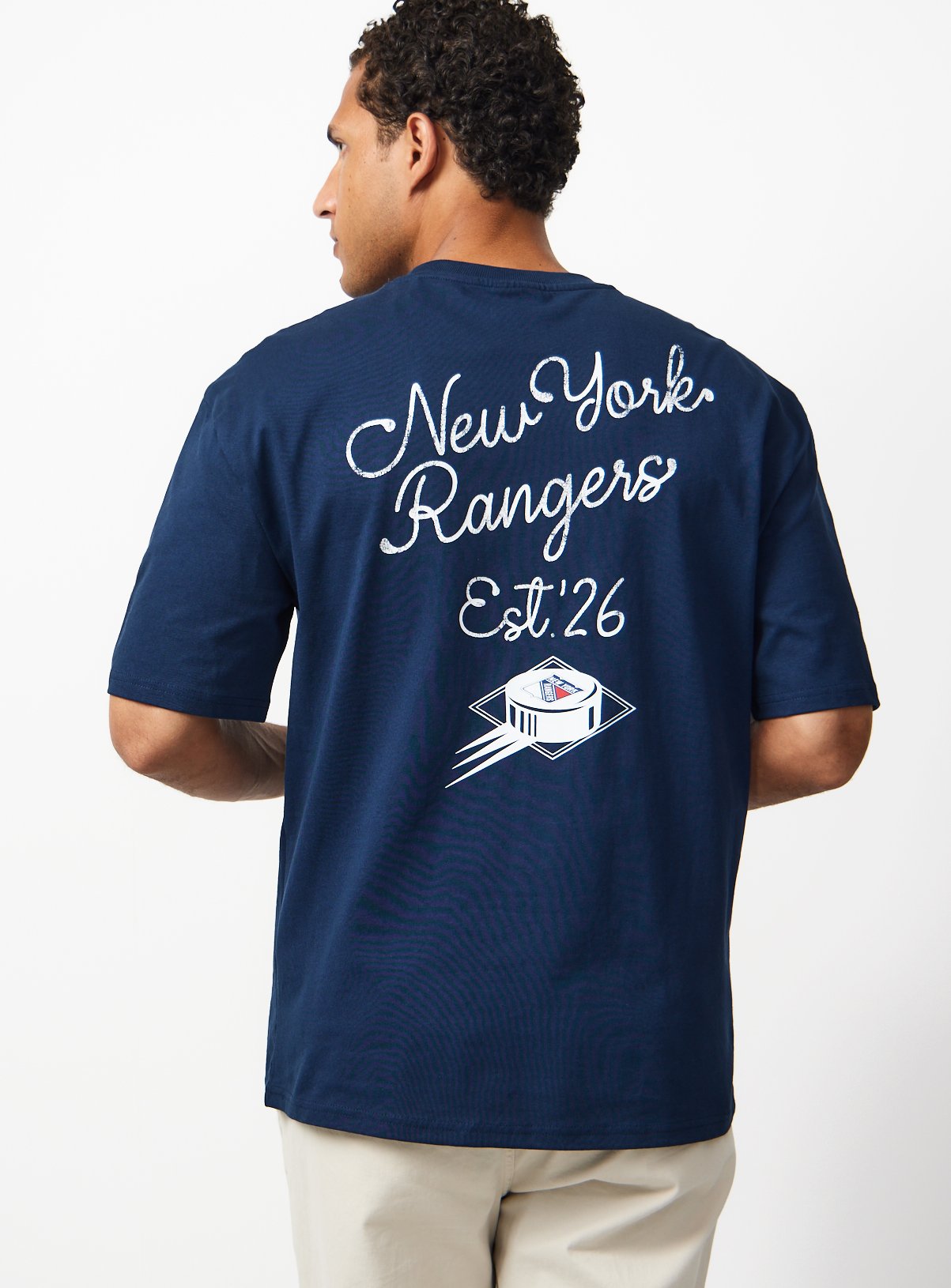 Navy New York Rangers Graphic Relaxed Fit T-Shirt XL - Image 5 thumbnail