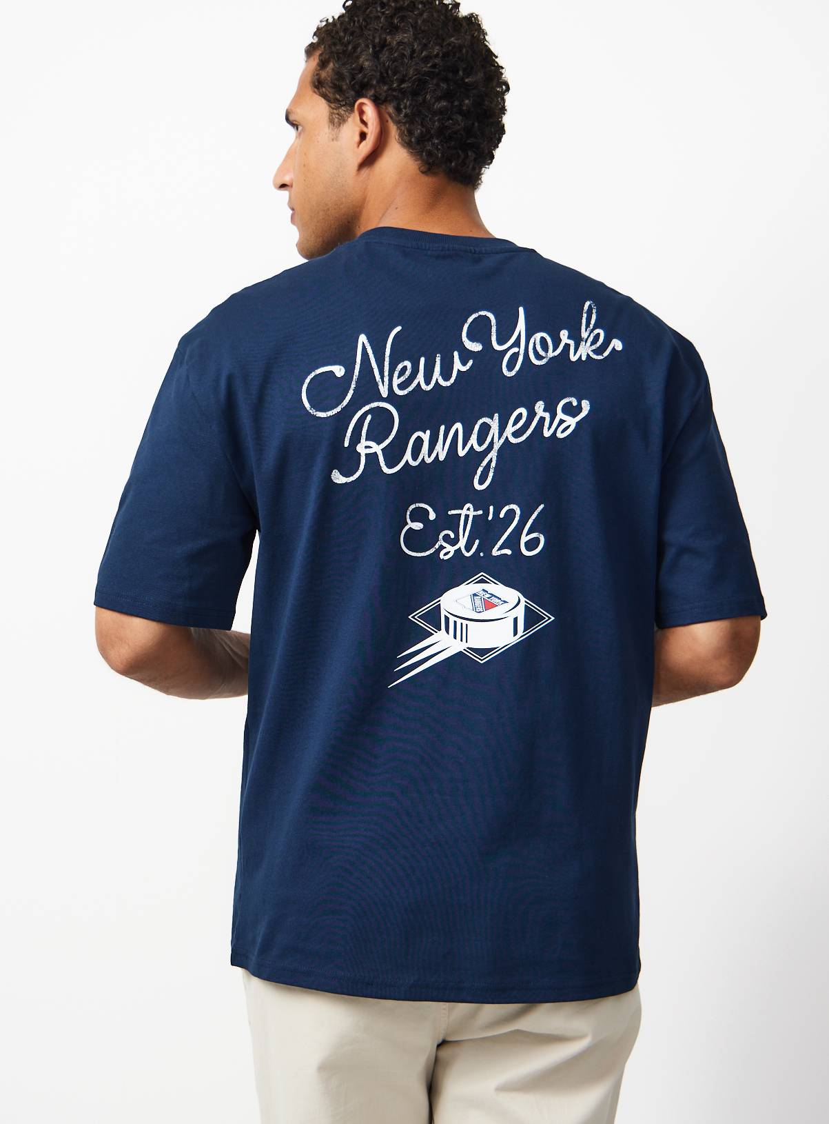 Navy New York Rangers Graphic Relaxed Fit T-Shirt XL - Image 5
