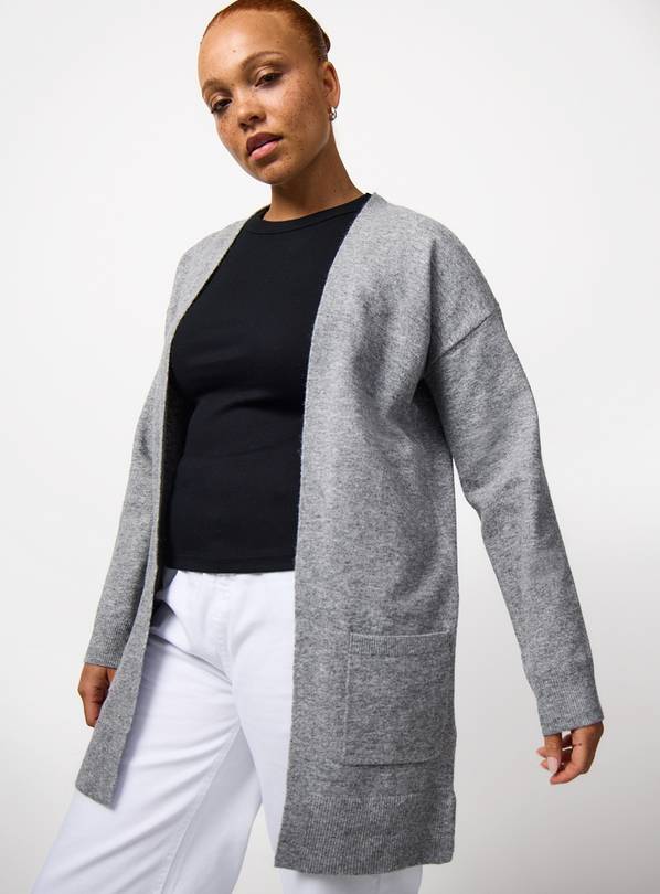Grey Cosy Yarn Knitted Cardigan XS