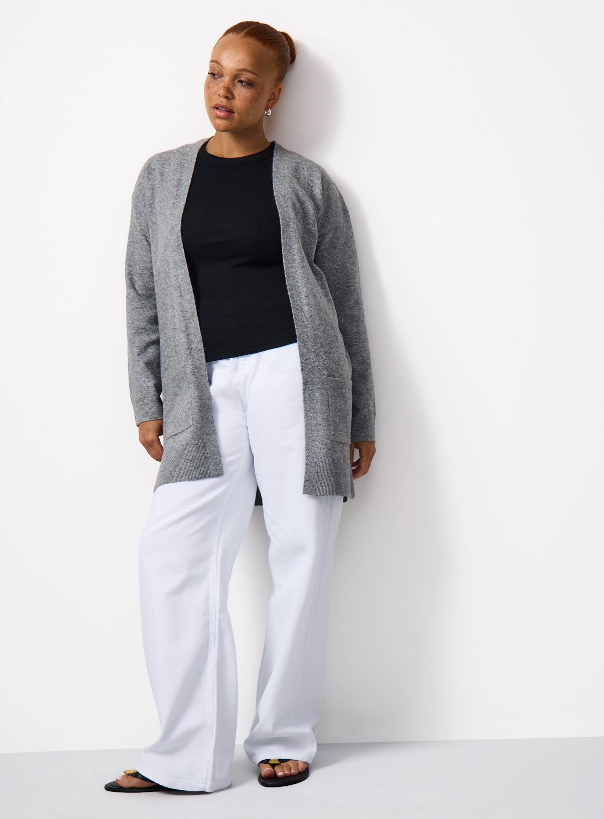 Grey Cosy Yarn Knitted Cardigan S - Image 2 thumbnail