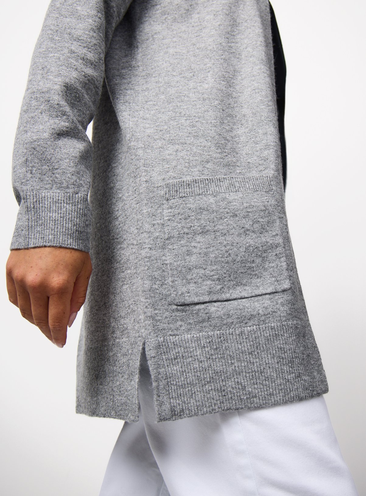 Grey Cosy Yarn Knitted Cardigan S - Image 3 thumbnail