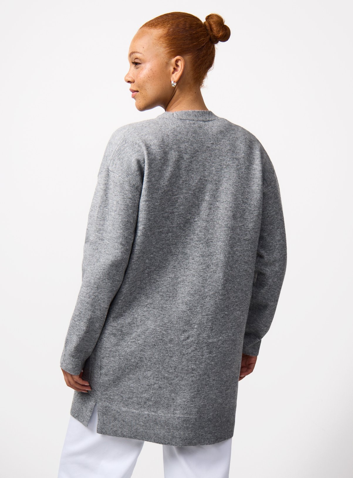Grey Cosy Yarn Knitted Cardigan S - Image 4 thumbnail