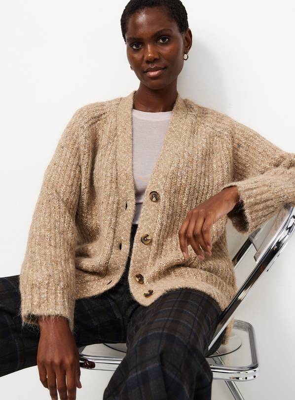 Oatmeal Slouch Boyfriend Cardigan XS