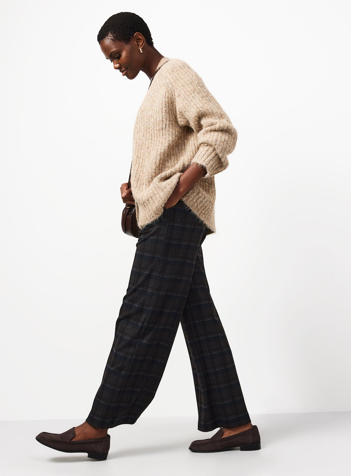 Oatmeal Slouch Boyfriend Cardigan L - Image 2 thumbnail