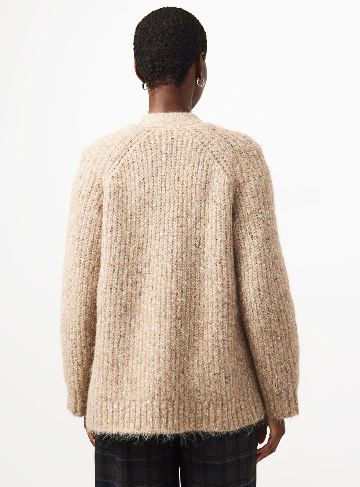 Oatmeal Slouch Boyfriend Cardigan L - Image 4 thumbnail